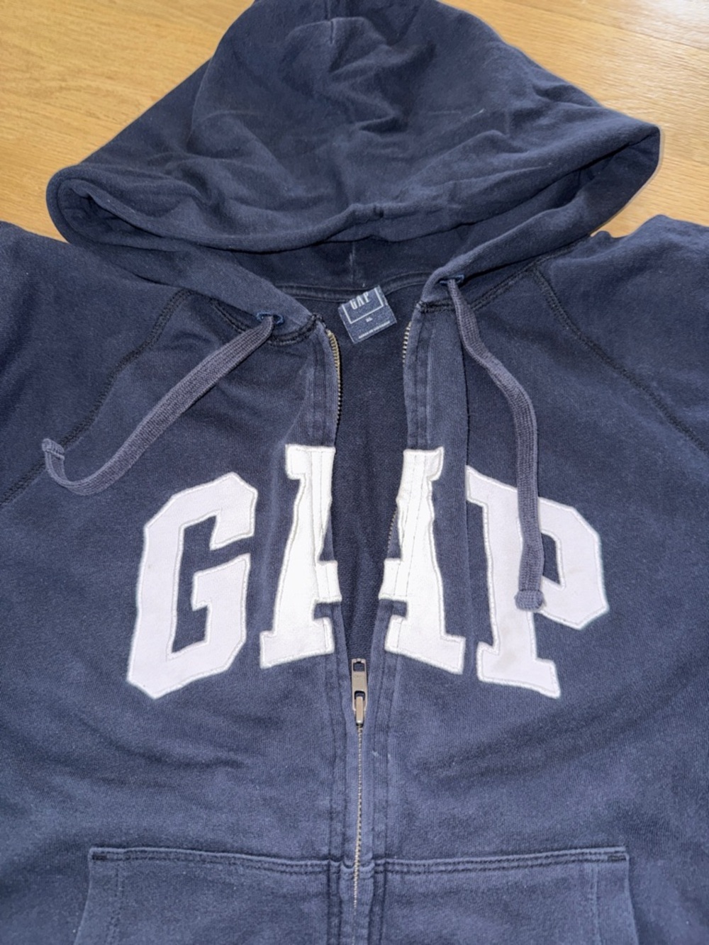 GAP Navy Hoodie with White Logo Sz XL - Picture 7 of 12